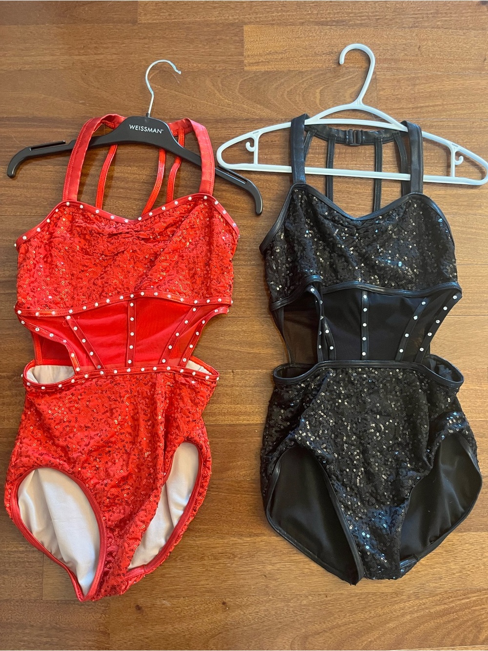 Set of two balera strappy sequin jazz costumes for a duo - both for $120. SA